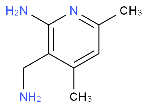 3-(aminomethyl)-4,6-dimethylpyridin-2-amine_分子结构_CAS_96551-20-1