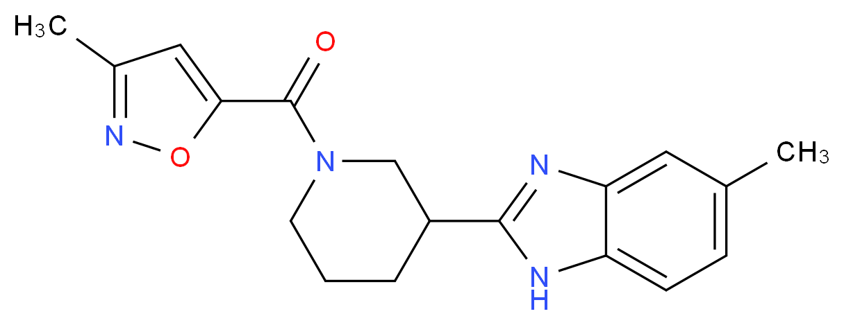 5-methyl-2-{1-[(3-methylisoxazol-5-yl)carbonyl]piperidin-3-yl}-1H-benzimidazole_分子结构_CAS_)