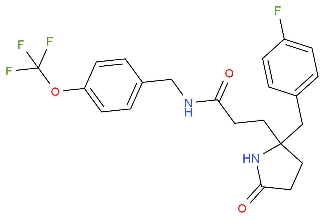 3-[2-(4-fluorobenzyl)-5-oxo-2-pyrrolidinyl]-N-[4-(trifluoromethoxy)benzyl]propanamide_分子结构_CAS_)