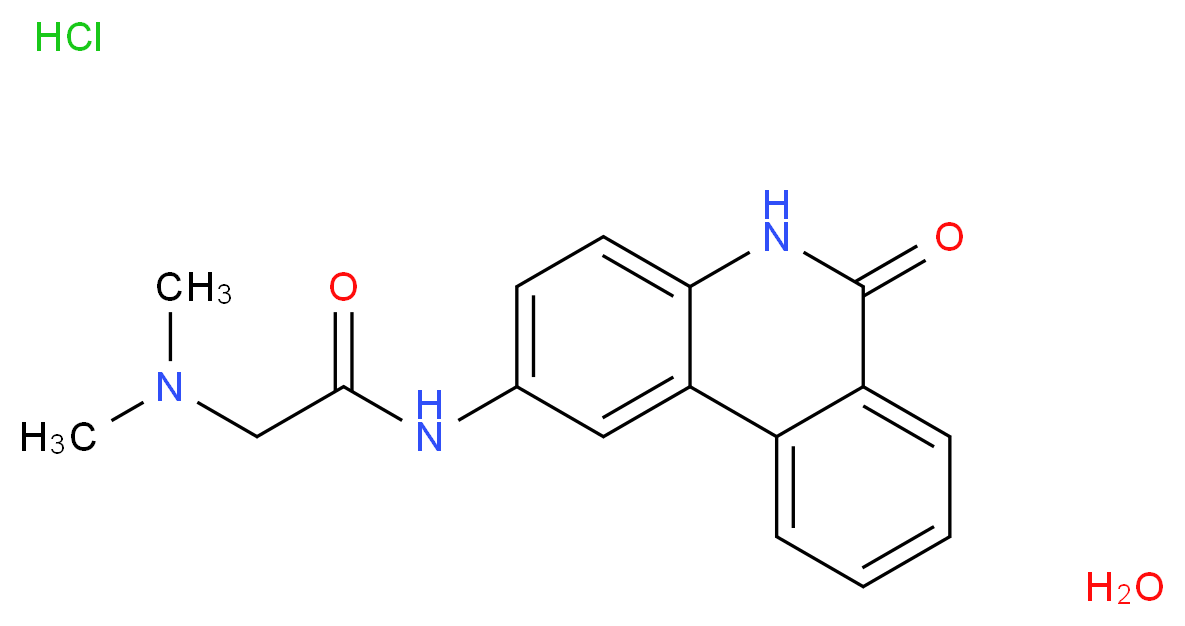 2-(dimethylamino)-N-(6-oxo-5,6-dihydrophenanthridin-2-yl)acetamide hydrate hydrochloride_分子结构_CAS_344458-15-7