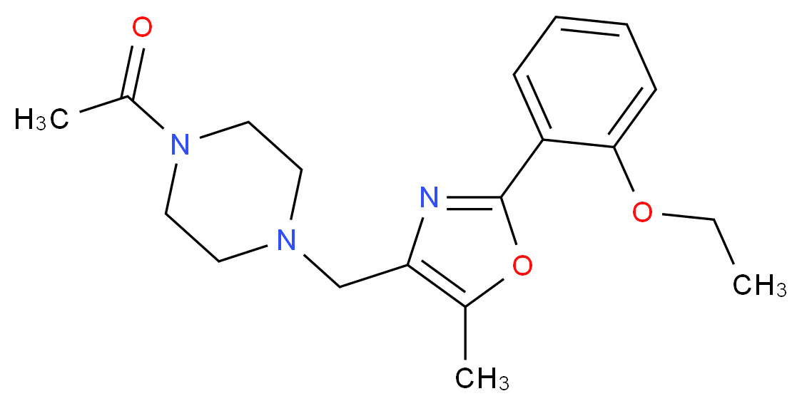 1-acetyl-4-{[2-(2-ethoxyphenyl)-5-methyl-1,3-oxazol-4-yl]methyl}piperazine_分子结构_CAS_)