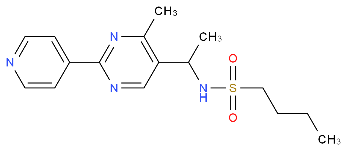 N-[1-(4-methyl-2-pyridin-4-ylpyrimidin-5-yl)ethyl]butane-1-sulfonamide_分子结构_CAS_)