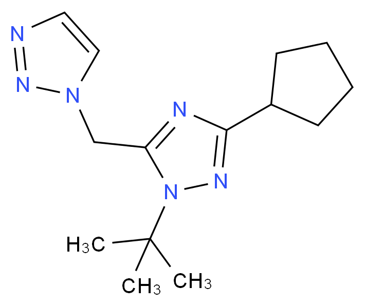 1-[(1-tert-butyl-3-cyclopentyl-1H-1,2,4-triazol-5-yl)methyl]-1H-1,2,3-triazole_分子结构_CAS_)