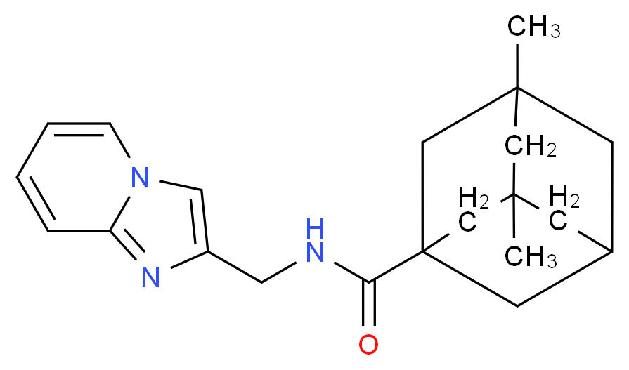 N-(imidazo[1,2-a]pyridin-2-ylmethyl)-3,5-dimethyladamantane-1-carboxamide_分子结构_CAS_)