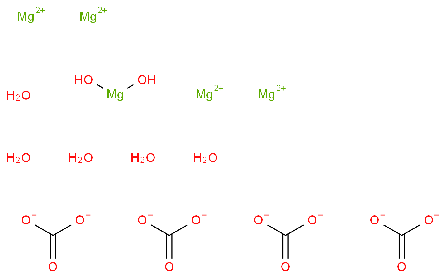碱式碳酸镁 五水合物_分子结构_CAS_56378-72-4)