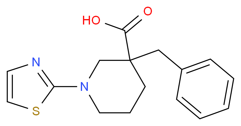 3-benzyl-1-(1,3-thiazol-2-yl)piperidine-3-carboxylic acid_分子结构_CAS_)