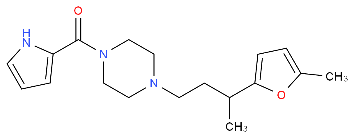 1-[3-(5-methyl-2-furyl)butyl]-4-(1H-pyrrol-2-ylcarbonyl)piperazine_分子结构_CAS_)