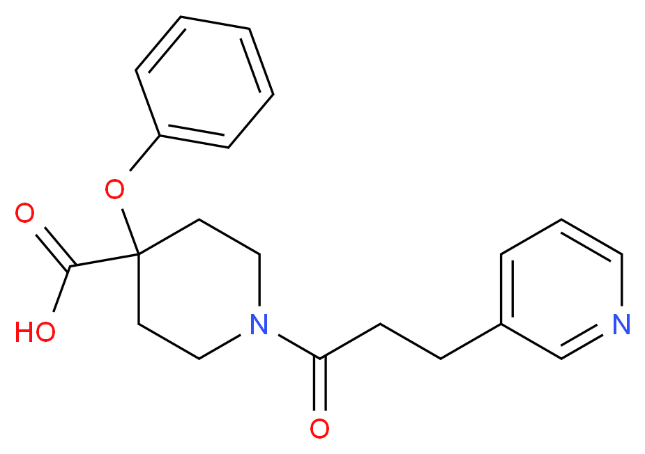 4-phenoxy-1-(3-pyridin-3-ylpropanoyl)piperidine-4-carboxylic acid_分子结构_CAS_)