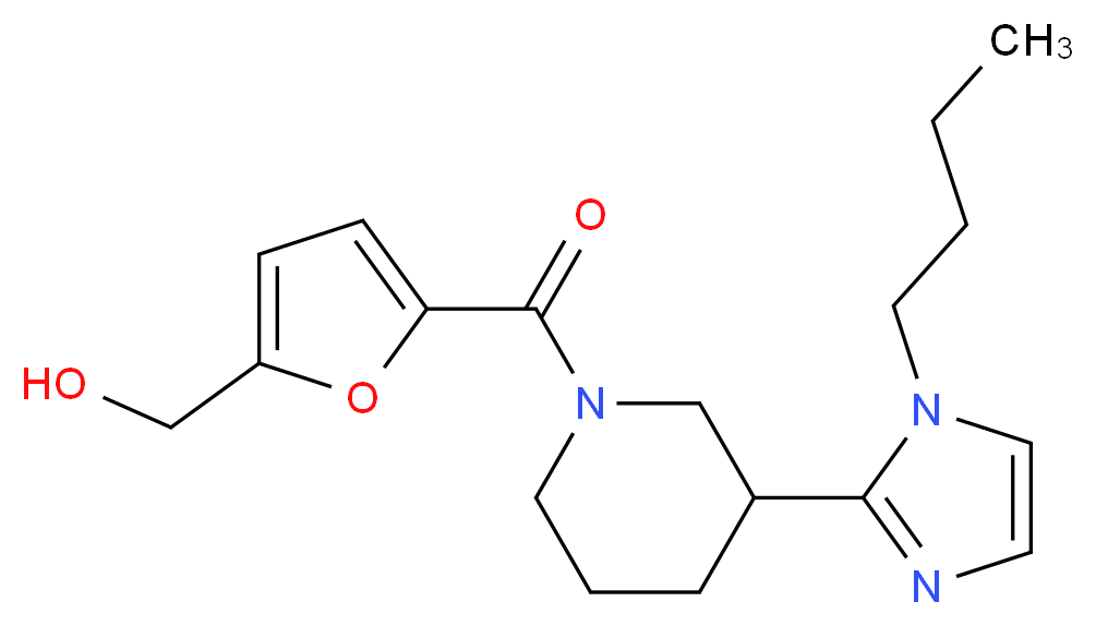 (5-{[3-(1-butyl-1H-imidazol-2-yl)-1-piperidinyl]carbonyl}-2-furyl)methanol_分子结构_CAS_)