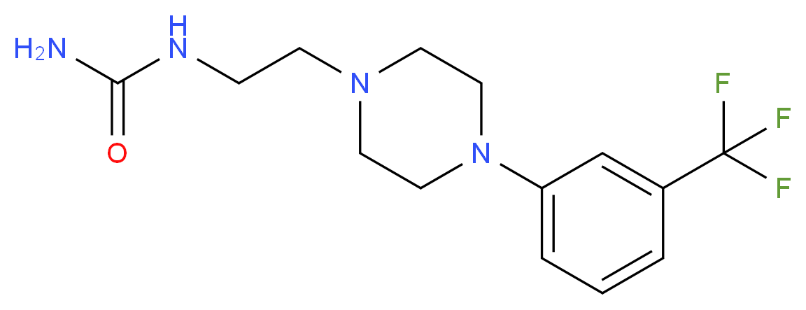 (2-{4-[3-(trifluoromethyl)phenyl]piperazin-1-yl}ethyl)urea_分子结构_CAS_76716-60-4