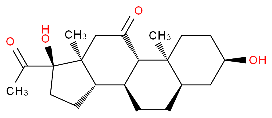 3α,17α-Dihydroxy-5β-pregnane-11,20-dione_分子结构_CAS_641-78-1)