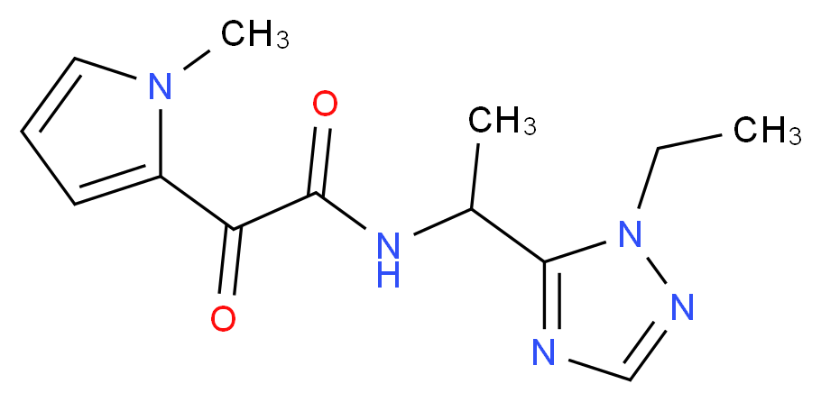 N-[1-(1-ethyl-1H-1,2,4-triazol-5-yl)ethyl]-2-(1-methyl-1H-pyrrol-2-yl)-2-oxoacetamide_分子结构_CAS_)
