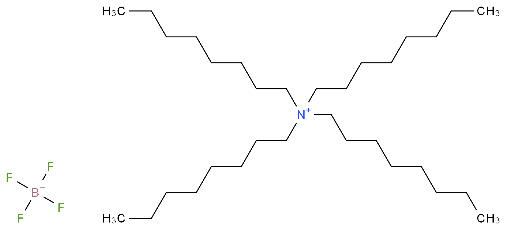 tetrafluoroboranuide; tetraoctylazanium_分子结构_CAS_128464-35-7