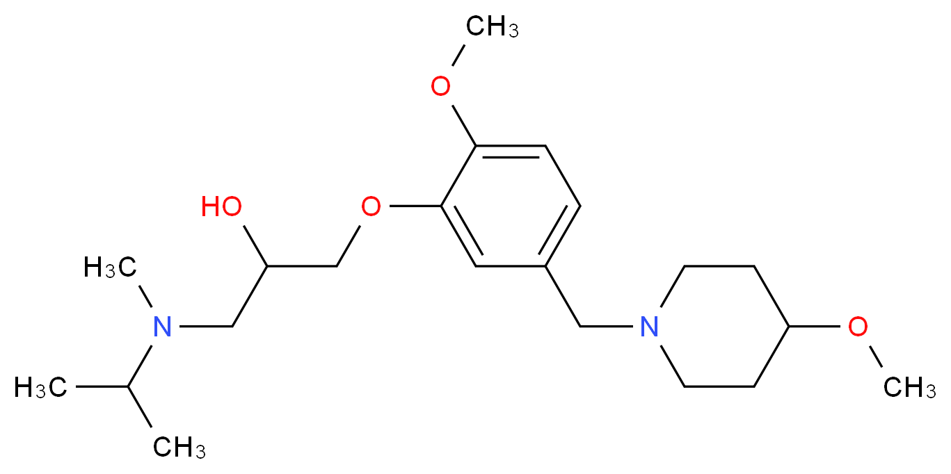 1-[isopropyl(methyl)amino]-3-{2-methoxy-5-[(4-methoxypiperidin-1-yl)methyl]phenoxy}propan-2-ol_分子结构_CAS_)