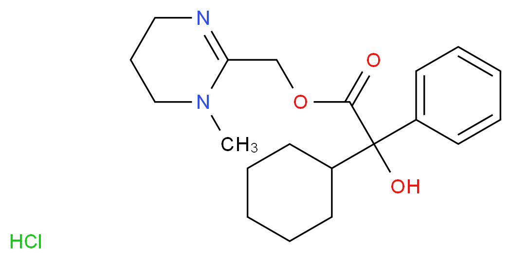 (1-methyl-1,4,5,6-tetrahydropyrimidin-2-yl)methyl 2-cyclohexyl-2-hydroxy-2-phenylacetate hydrochloride_分子结构_CAS_125-52-0