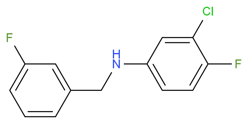 3-Chloro-4-fluoro-N-(3-fluorobenzyl)aniline_分子结构_CAS_1040309-97-4)