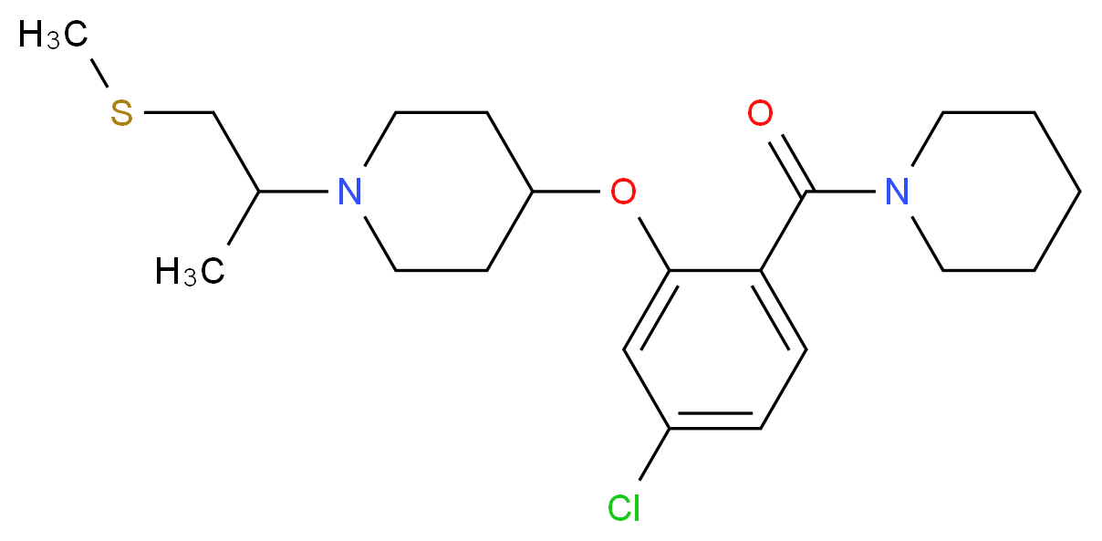 4-[5-chloro-2-(1-piperidinylcarbonyl)phenoxy]-1-[1-methyl-2-(methylthio)ethyl]piperidine_分子结构_CAS_)