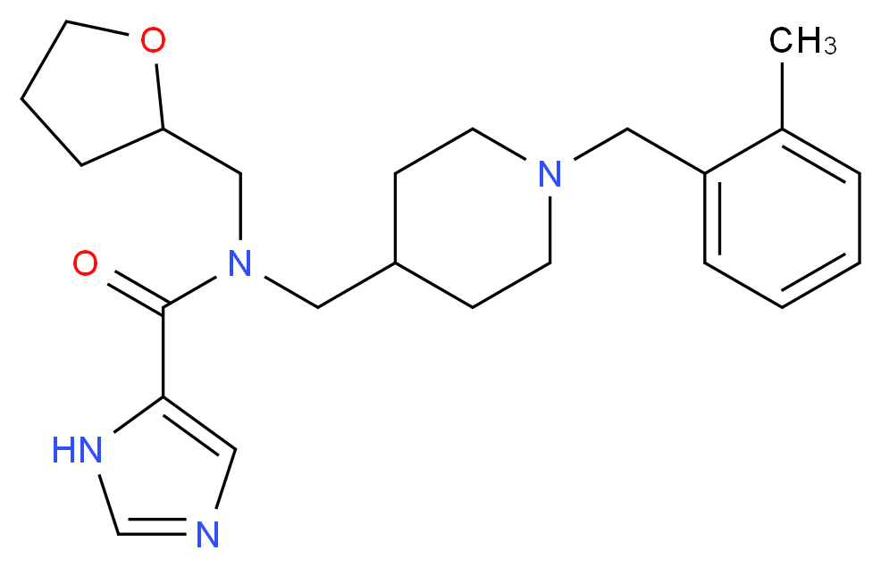 N-{[1-(2-methylbenzyl)piperidin-4-yl]methyl}-N-(tetrahydrofuran-2-ylmethyl)-1H-imidazole-5-carboxamide_分子结构_CAS_)