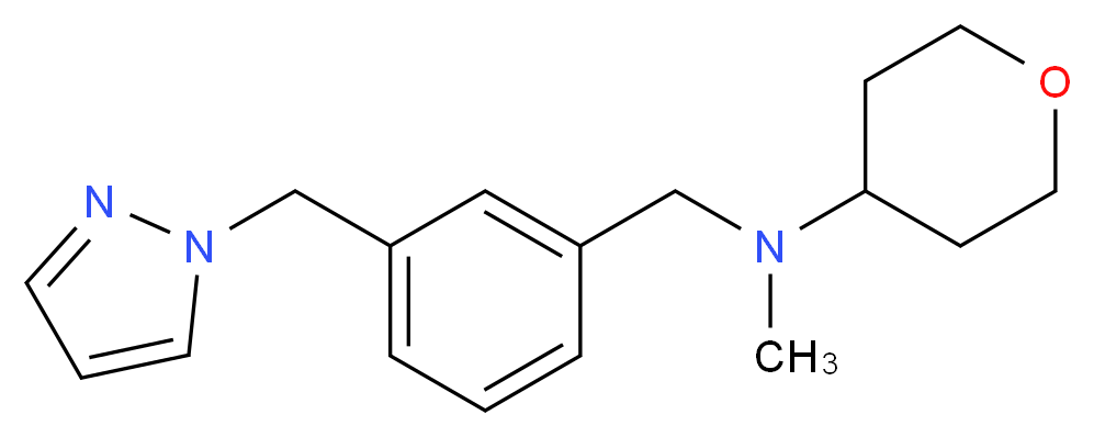 N-methyl-N-[3-(1H-pyrazol-1-ylmethyl)benzyl]tetrahydro-2H-pyran-4-amine_分子结构_CAS_)