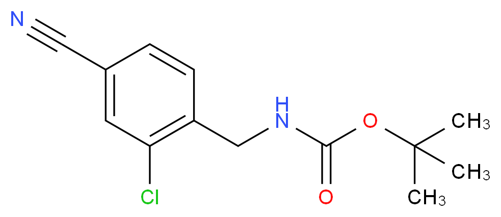 tert-butyl N-[(2-chloro-4-cyanophenyl)methyl]carbamate_分子结构_CAS_939980-27-5