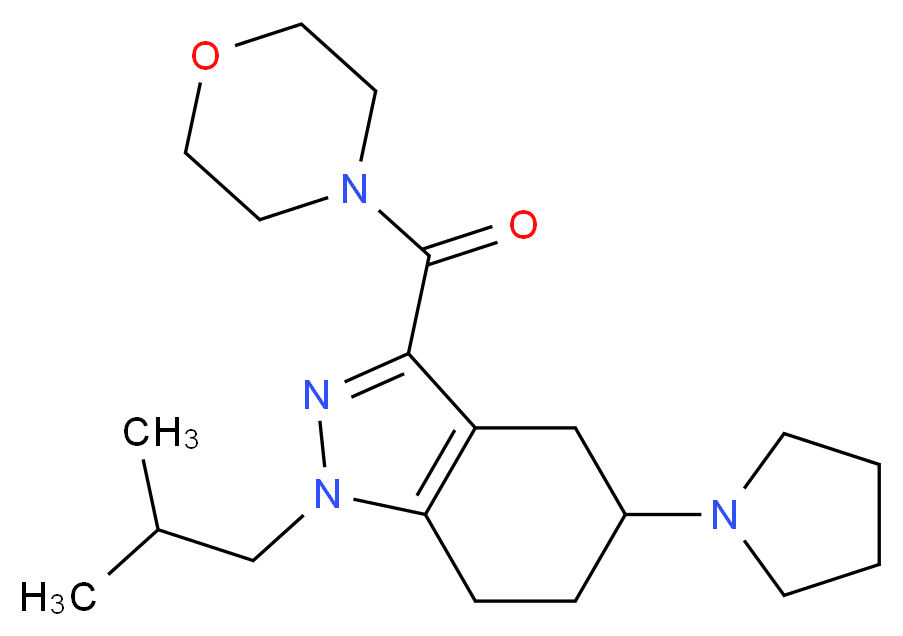 1-isobutyl-3-(4-morpholinylcarbonyl)-5-(1-pyrrolidinyl)-4,5,6,7-tetrahydro-1H-indazole_分子结构_CAS_)