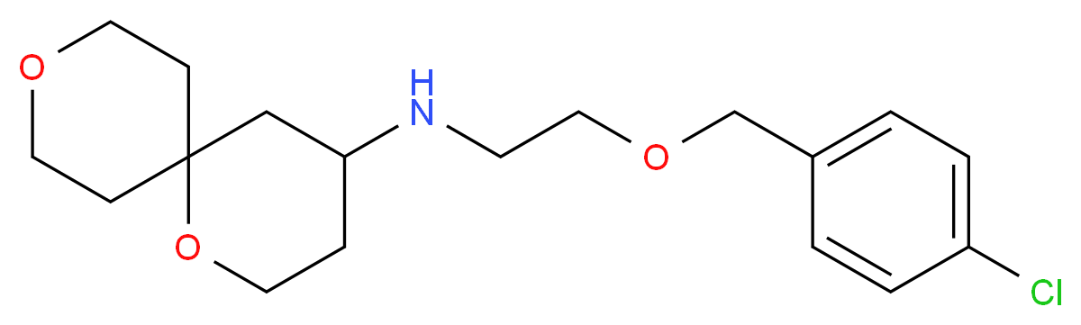 N-{2-[(4-chlorobenzyl)oxy]ethyl}-1,9-dioxaspiro[5.5]undecan-4-amine_分子结构_CAS_)