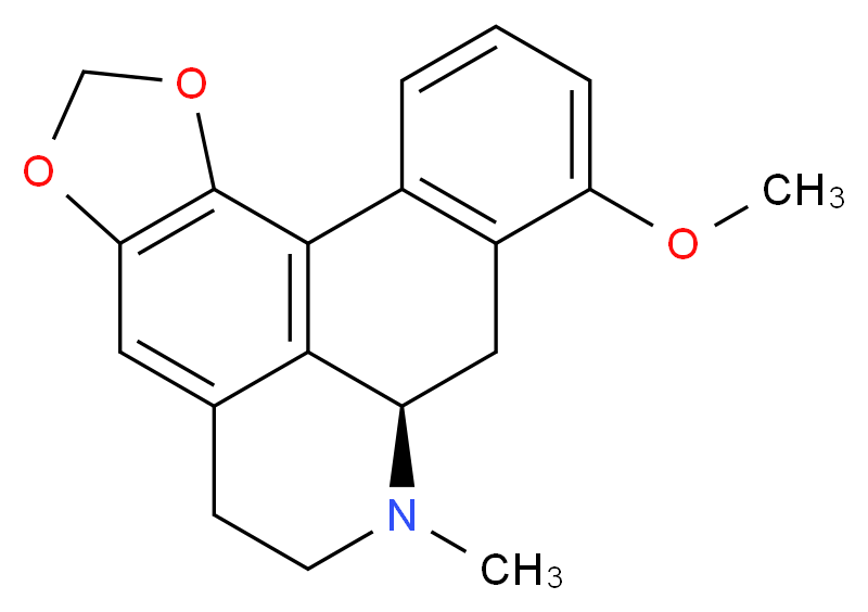 (12R)-15-methoxy-11-methyl-3,5-dioxa-11-azapentacyclo[10.7.1.0<sup>2</sup>,<sup>6</sup>.0<sup>8</sup>,<sup>2</sup><sup>0</sup>.0<sup>1</sup><sup>4</sup>,<sup>1</sup><sup>9</sup>]icosa-1(20),2(6),7,14(19),15,17-hexaene_分子结构_CAS_517-63-5
