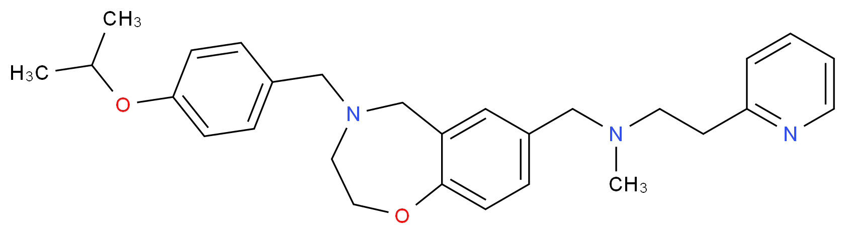 N-{[4-(4-isopropoxybenzyl)-2,3,4,5-tetrahydro-1,4-benzoxazepin-7-yl]methyl}-N-methyl-2-(2-pyridinyl)ethanamine_分子结构_CAS_)