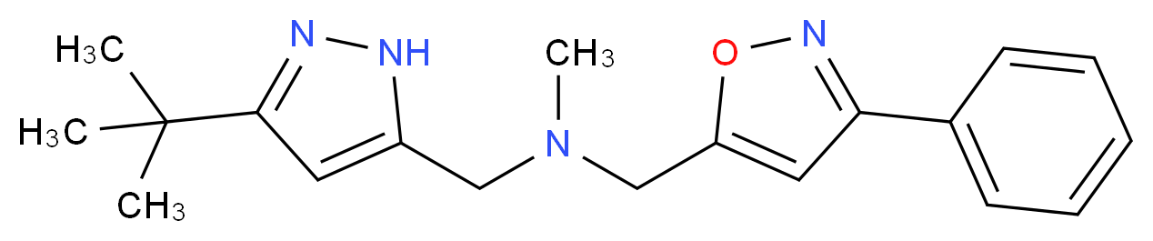 1-(3-tert-butyl-1H-pyrazol-5-yl)-N-methyl-N-[(3-phenylisoxazol-5-yl)methyl]methanamine_分子结构_CAS_)