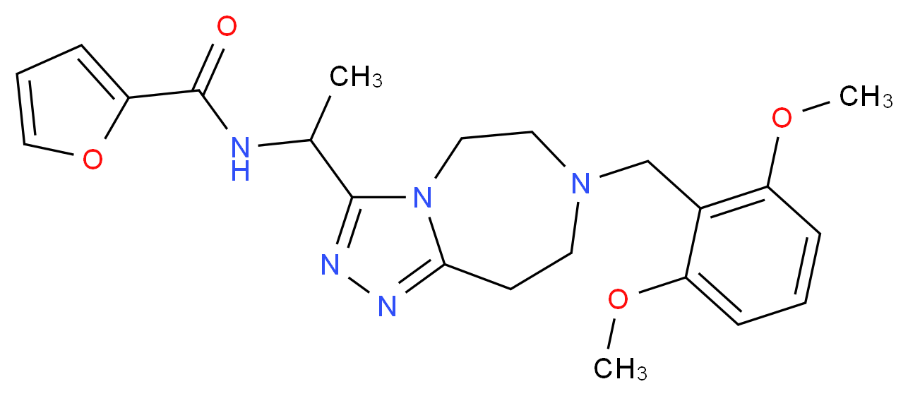 N-{1-[7-(2,6-dimethoxybenzyl)-6,7,8,9-tetrahydro-5H-[1,2,4]triazolo[4,3-d][1,4]diazepin-3-yl]ethyl}-2-furamide_分子结构_CAS_)