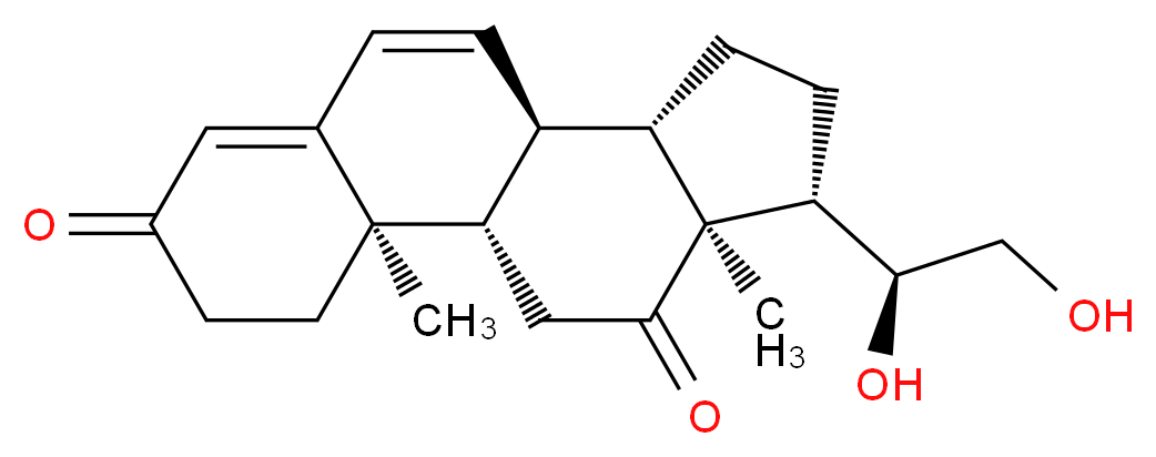 (1S,2R,10R,11S,14S,15S)-14-[(1S)-1,2-dihydroxyethyl]-2,15-dimethyltetracyclo[8.7.0.0<sup>2</sup>,<sup>7</sup>.0<sup>1</sup><sup>1</sup>,<sup>1</sup><sup>5</sup>]heptadeca-6,8-diene-5,16-dione_分子结构_CAS_61671-56-5