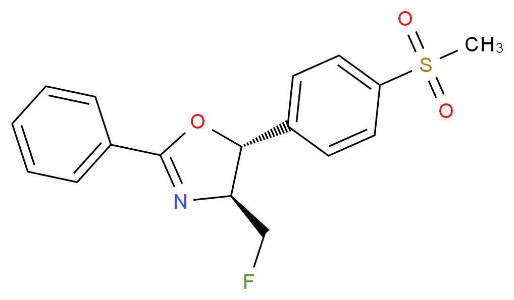 (4S,5R)-4-(fluoromethyl)-5-(4-methanesulfonylphenyl)-2-phenyl-4,5-dihydro-1,3-oxazole_分子结构_CAS_126428-97-5