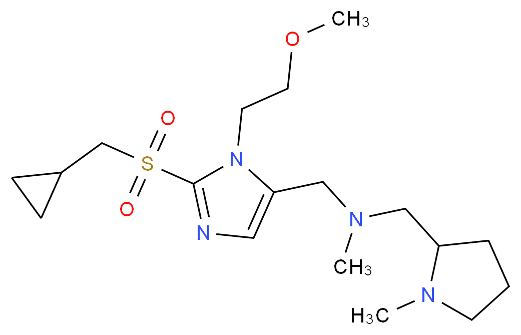 1-[2-[(cyclopropylmethyl)sulfonyl]-1-(2-methoxyethyl)-1H-imidazol-5-yl]-N-methyl-N-[(1-methyl-2-pyrrolidinyl)methyl]methanamine_分子结构_CAS_)