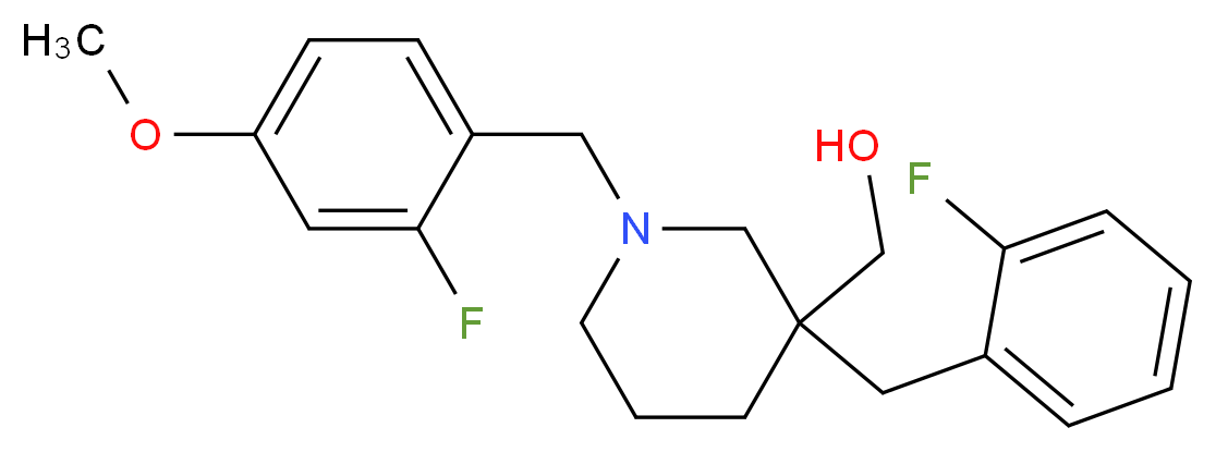 [3-(2-fluorobenzyl)-1-(2-fluoro-4-methoxybenzyl)-3-piperidinyl]methanol_分子结构_CAS_)