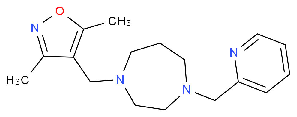 1-[(3,5-dimethylisoxazol-4-yl)methyl]-4-(pyridin-2-ylmethyl)-1,4-diazepane_分子结构_CAS_)
