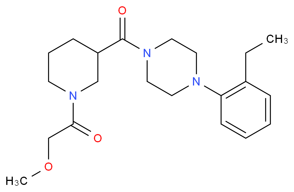 1-(2-ethylphenyl)-4-{[1-(methoxyacetyl)piperidin-3-yl]carbonyl}piperazine_分子结构_CAS_)