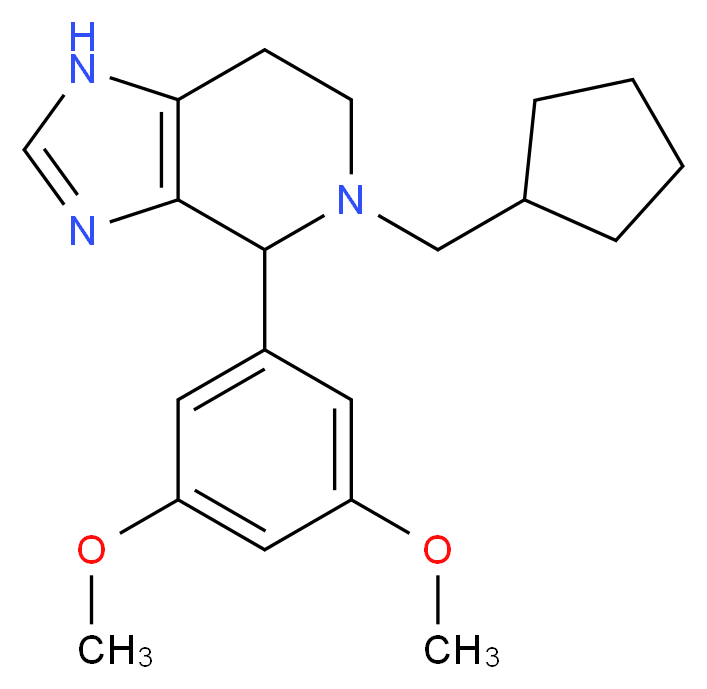 5-(cyclopentylmethyl)-4-(3,5-dimethoxyphenyl)-4,5,6,7-tetrahydro-1H-imidazo[4,5-c]pyridine_分子结构_CAS_)