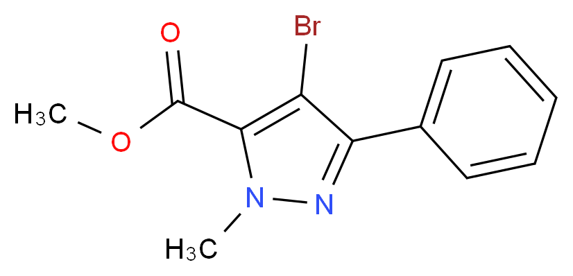 methyl 4-bromo-1-methyl-3-phenyl-1H-pyrazole-5-carboxylate_分子结构_CAS_)