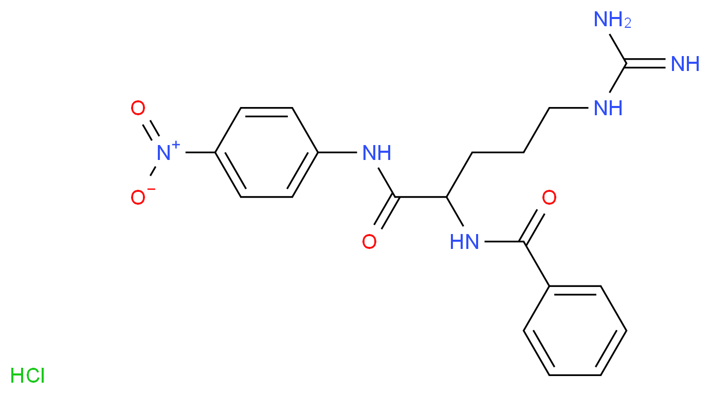 5-carbamimidamido-N-(4-nitrophenyl)-2-(phenylformamido)pentanamide hydrochloride_分子结构_CAS_911-77-3