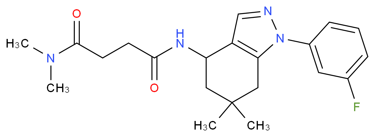 N'-[1-(3-fluorophenyl)-6,6-dimethyl-4,5,6,7-tetrahydro-1H-indazol-4-yl]-N,N-dimethylsuccinamide_分子结构_CAS_)