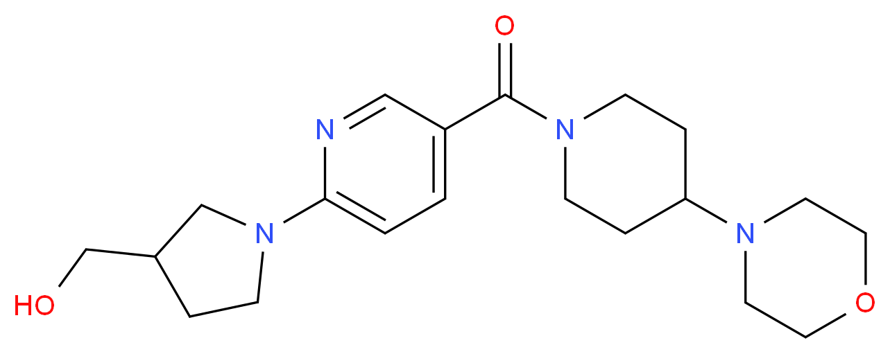 (1-{5-[(4-morpholin-4-ylpiperidin-1-yl)carbonyl]pyridin-2-yl}pyrrolidin-3-yl)methanol_分子结构_CAS_)