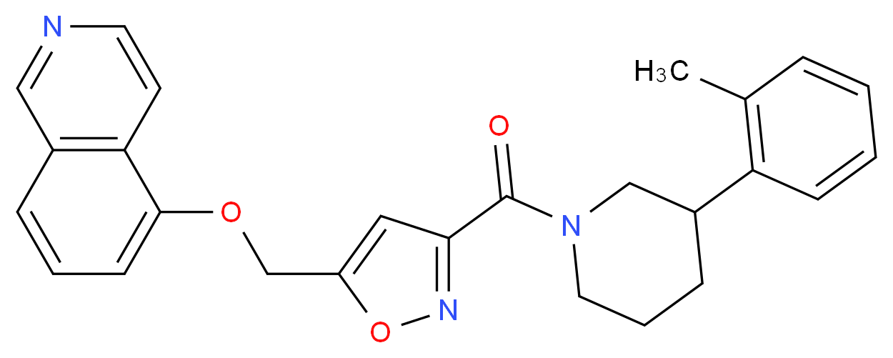 5-[(3-{[3-(2-methylphenyl)-1-piperidinyl]carbonyl}-5-isoxazolyl)methoxy]isoquinoline_分子结构_CAS_)
