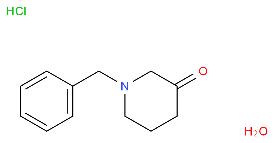 1-苄基-3-哌啶酮 盐酸盐 水合物_分子结构_CAS_50606-58-1)