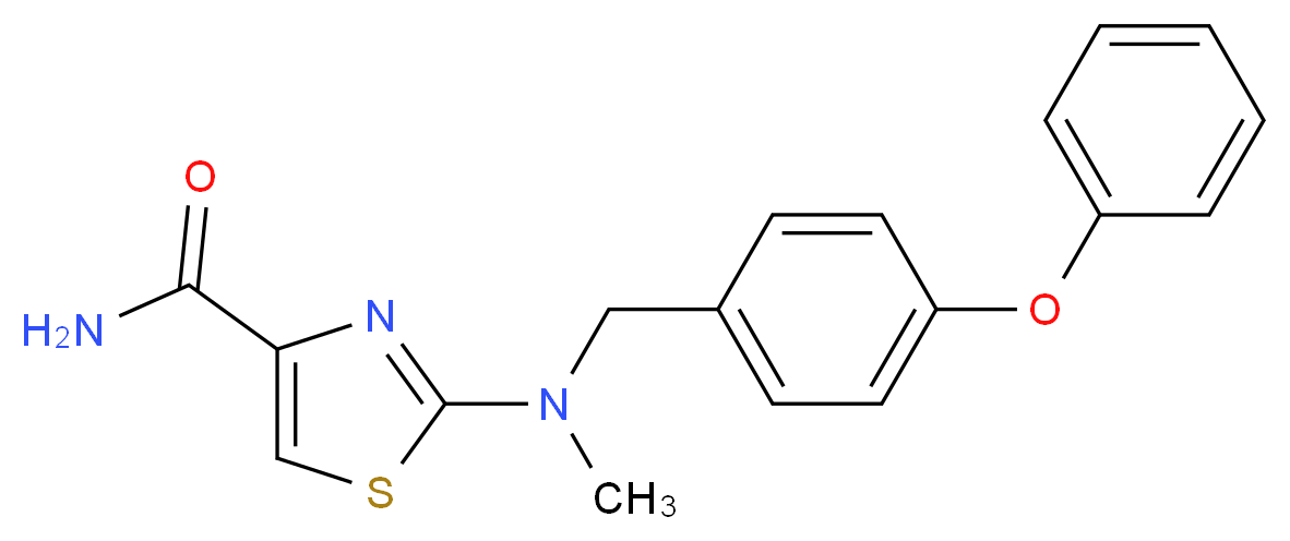 2-[methyl(4-phenoxybenzyl)amino]-1,3-thiazole-4-carboxamide_分子结构_CAS_)