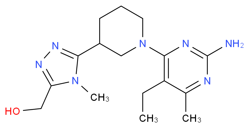 {5-[1-(2-amino-5-ethyl-6-methylpyrimidin-4-yl)piperidin-3-yl]-4-methyl-4H-1,2,4-triazol-3-yl}methanol_分子结构_CAS_)