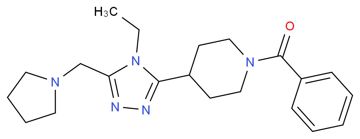 1-benzoyl-4-[4-ethyl-5-(pyrrolidin-1-ylmethyl)-4H-1,2,4-triazol-3-yl]piperidine_分子结构_CAS_)