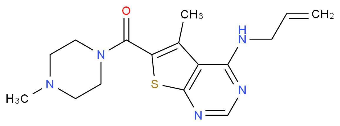 N-allyl-5-methyl-6-[(4-methyl-1-piperazinyl)carbonyl]thieno[2,3-d]pyrimidin-4-amine_分子结构_CAS_)