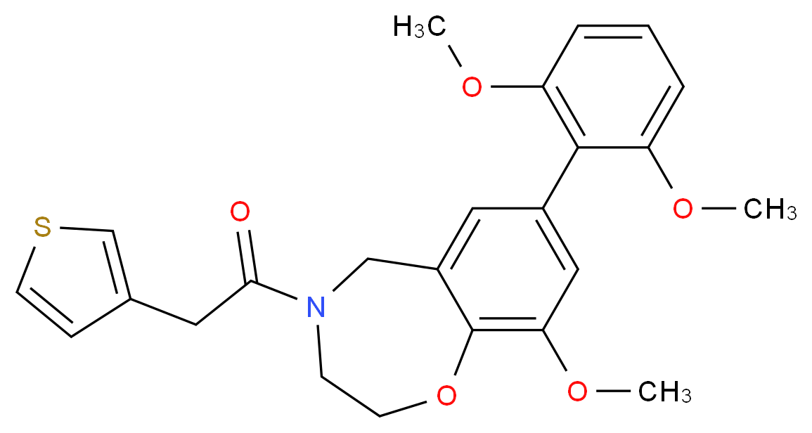 7-(2,6-dimethoxyphenyl)-9-methoxy-4-(3-thienylacetyl)-2,3,4,5-tetrahydro-1,4-benzoxazepine_分子结构_CAS_)