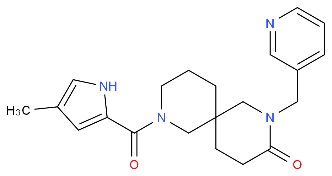 8-[(4-methyl-1H-pyrrol-2-yl)carbonyl]-2-(3-pyridinylmethyl)-2,8-diazaspiro[5.5]undecan-3-one_分子结构_CAS_)