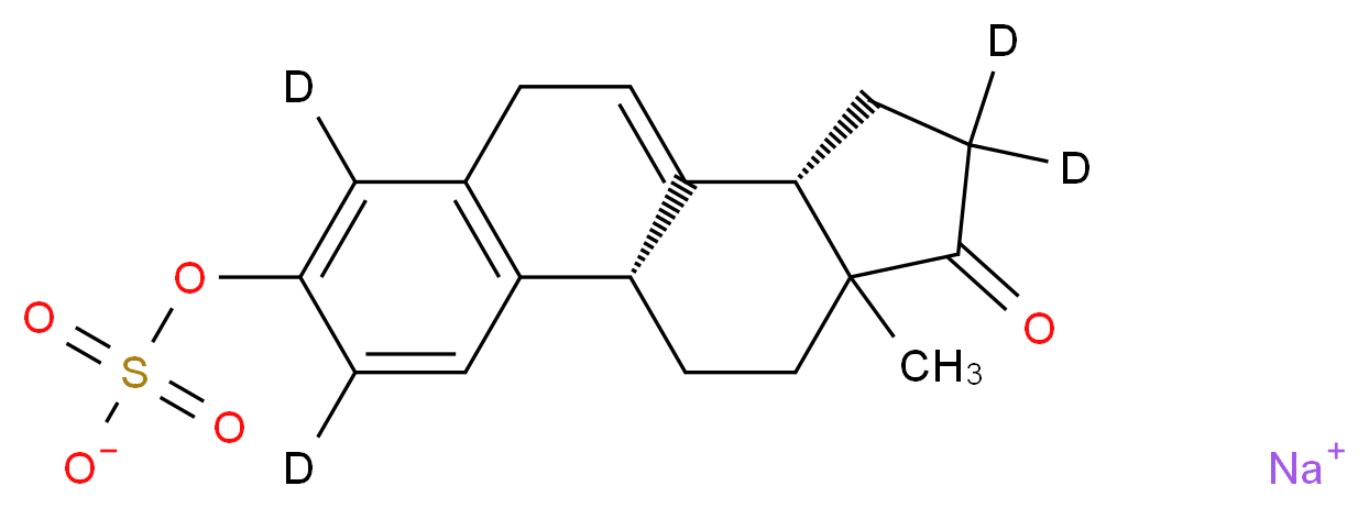 sodium (1S,11S)-15-methyl-14-oxo(4,6,13,13-<sup>2</sup>H<sub>4</sub>)tetracyclo[8.7.0.0<sup>2</sup>,<sup>7</sup>.0<sup>1</sup><sup>1</sup>,<sup>1</sup><sup>5</sup>]heptadeca-2(7),3,5,9-tetraen-5-yl sulfate_分子结构_CAS_285979-81-9